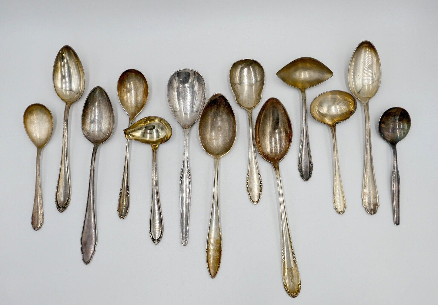 Konvolut Suppenkelle / Schöpfer / Löffel WMF OKA 90er Silberauflage 13 Stück - Antikhandel-Stuttgart