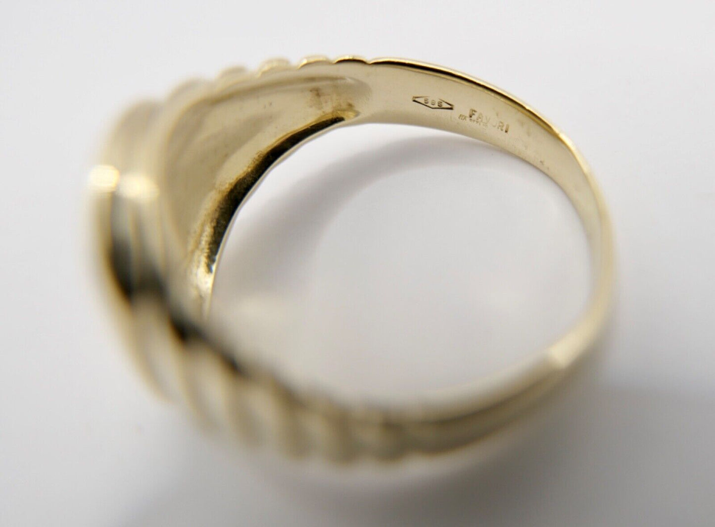 FAVORI Herren Siegel Ring Gelbgold 585 / 14K Gr. 62 mit Diamant / Brillant 80er - Antikhandel-Stuttgart