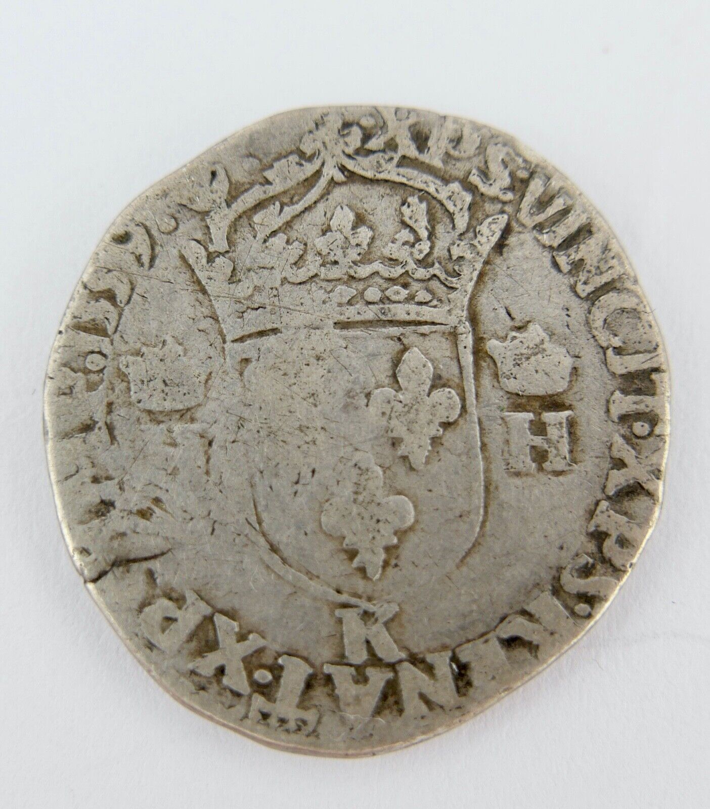 1558 K FRANZÖSISCHE KÖNIGLICHE MÜNZEN Henri II (1547-1559) 1/2 teston 2e type - Antikhandel-Stuttgart