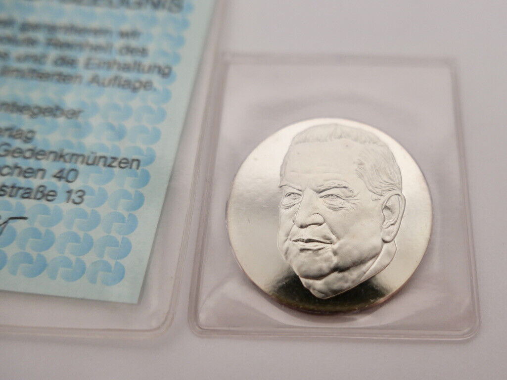 Alfons Goppel Ministerpräsident 999,9 Silber Medaille 1962-1978 PP BAYERN - Antikhandel-Stuttgart