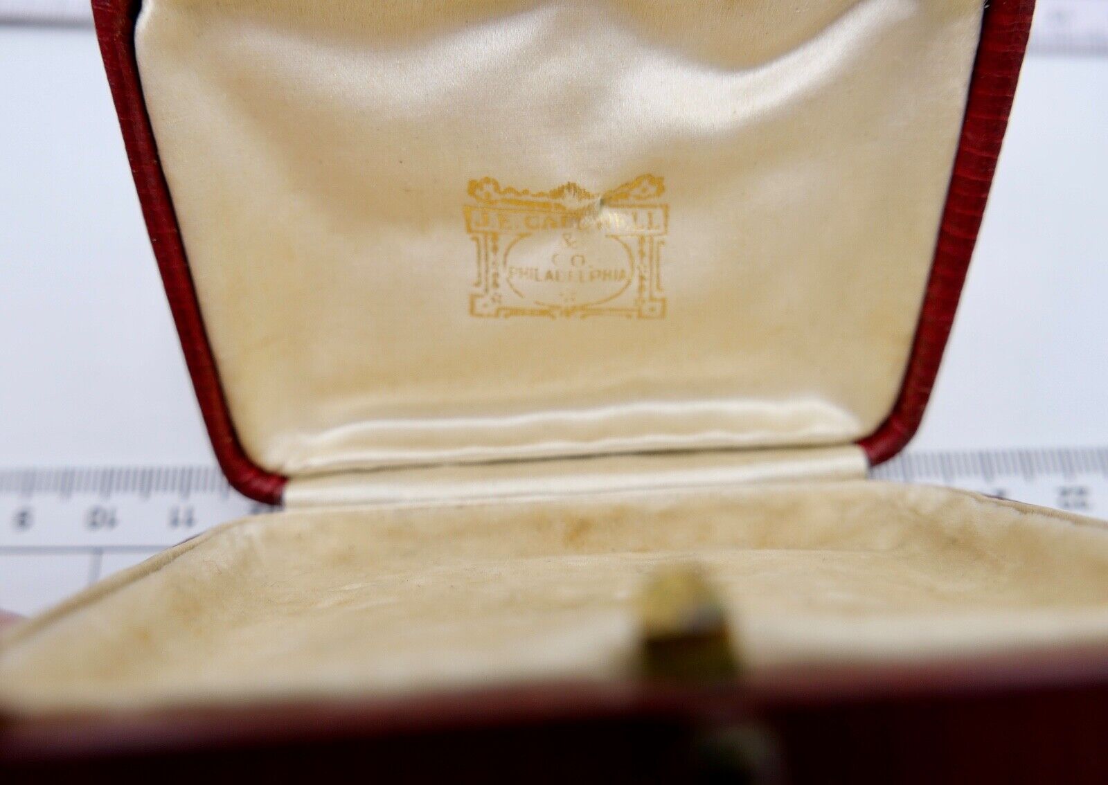 Altes Schmuck Etui / Schatulle 1940-50er Jahre JE Caldwell Philadelphia USA - Antikhandel-Stuttgart