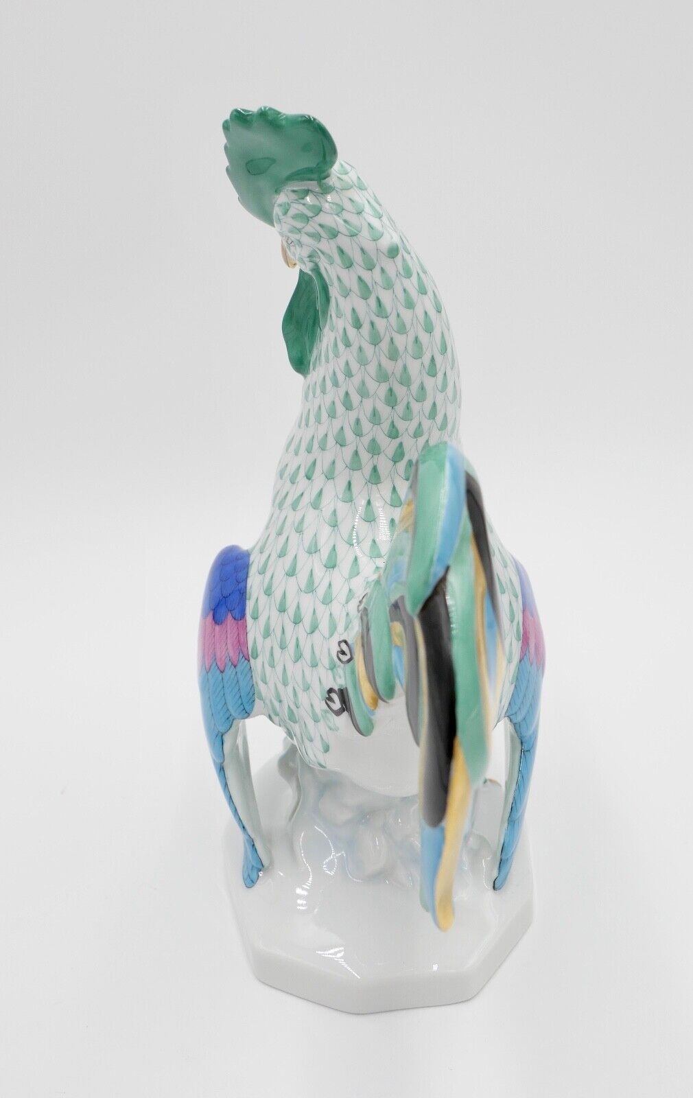 Herend Ungarn Figur Bunter Hahn 23 cm Modell Nr. 5014 Grün NEUwertig - Antikhandel-Stuttgart