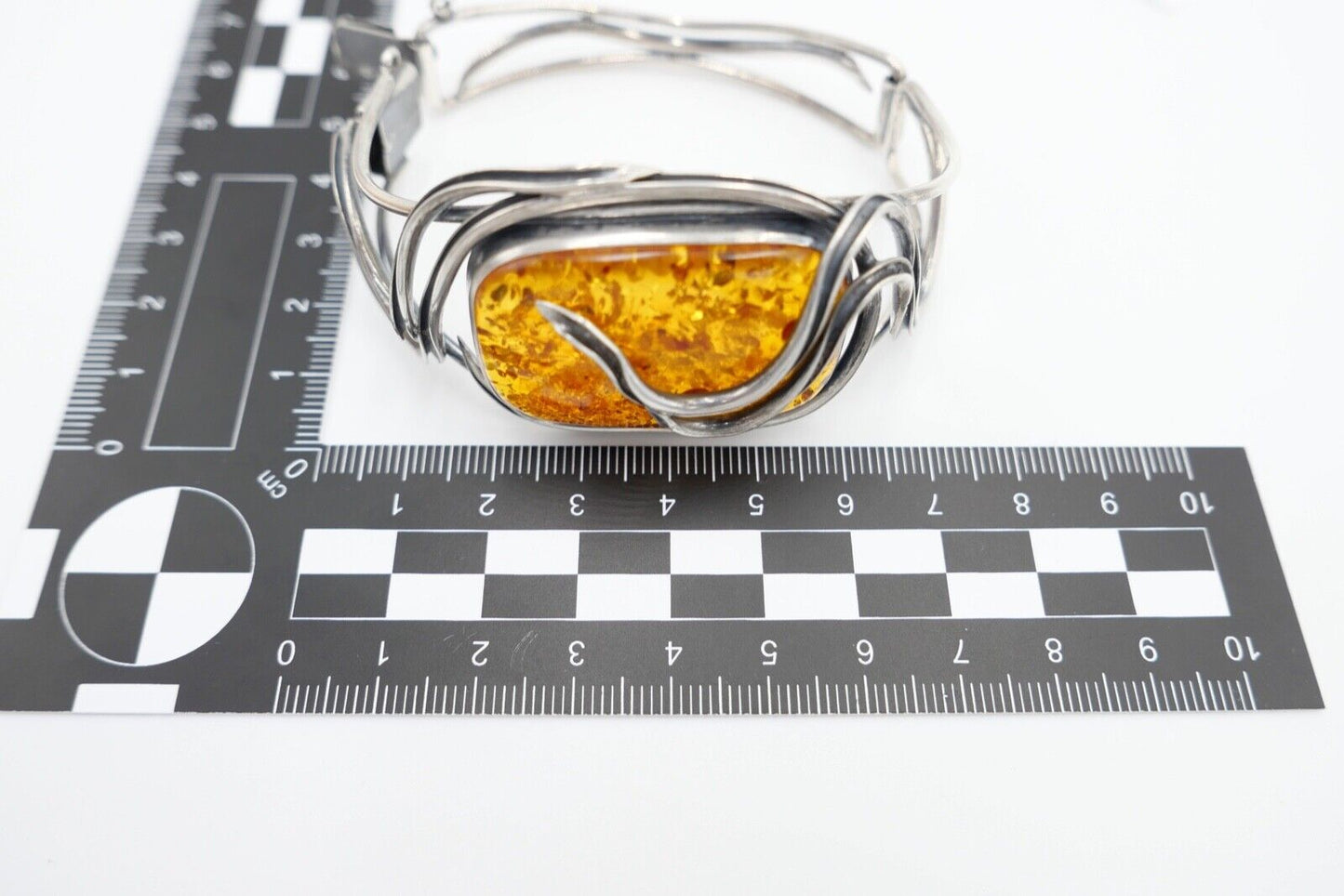 vintage Silber 925 Bernstein Armband Armreif Armspange Sterlingsilber - Antikhandel-Stuttgart