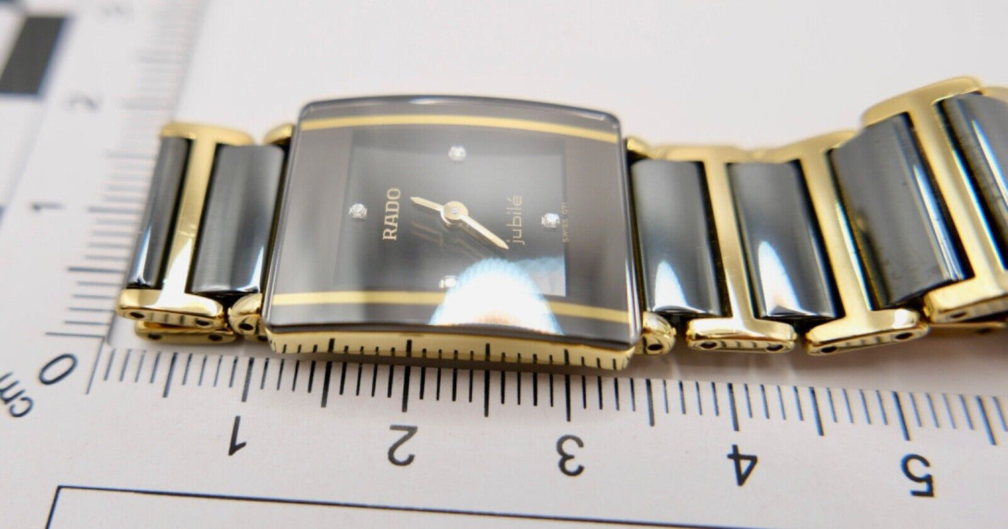 RADO Diastar Jubilé Damenuhr Ref. 153.0383.3 Keramik Gold Quartz Diamant 22x18mm - Antikhandel-Stuttgart
