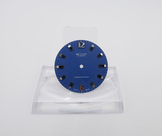 Betina Zifferblatt Ø 31mm NEUwertig 21 Rubis 100% Waterproof in Blau - Antikhandel-Stuttgart