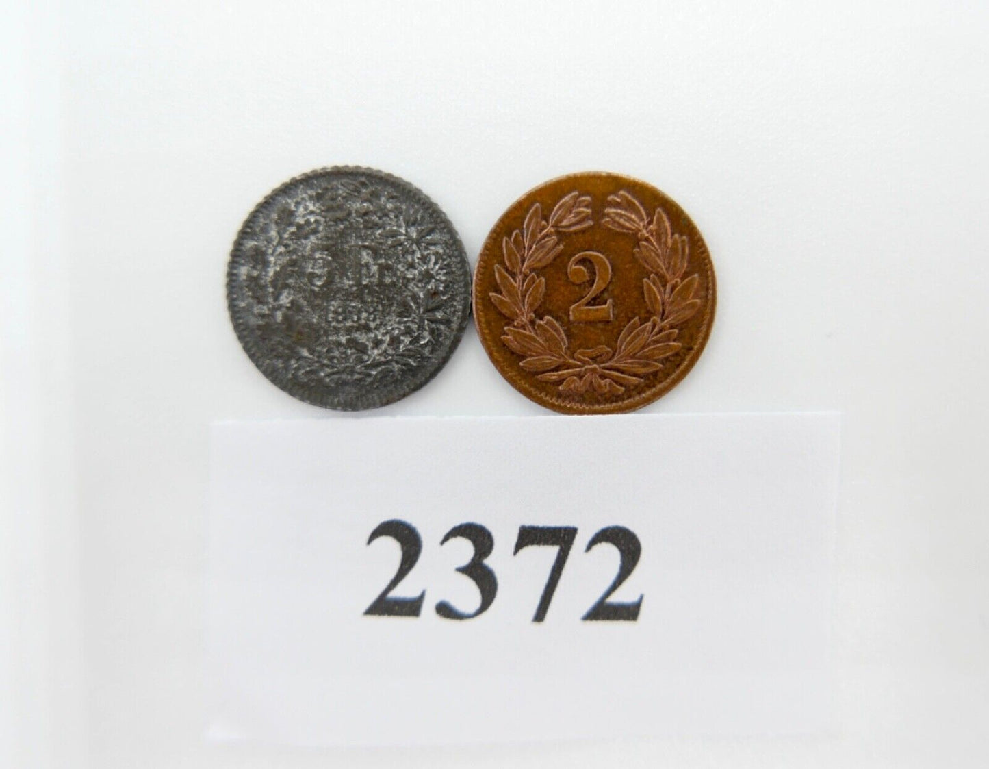 2x L.C. Lauer 2 Rappen & 5 Franken Schweiz 1888 Eidgenossenschaft - Antikhandel-Stuttgart