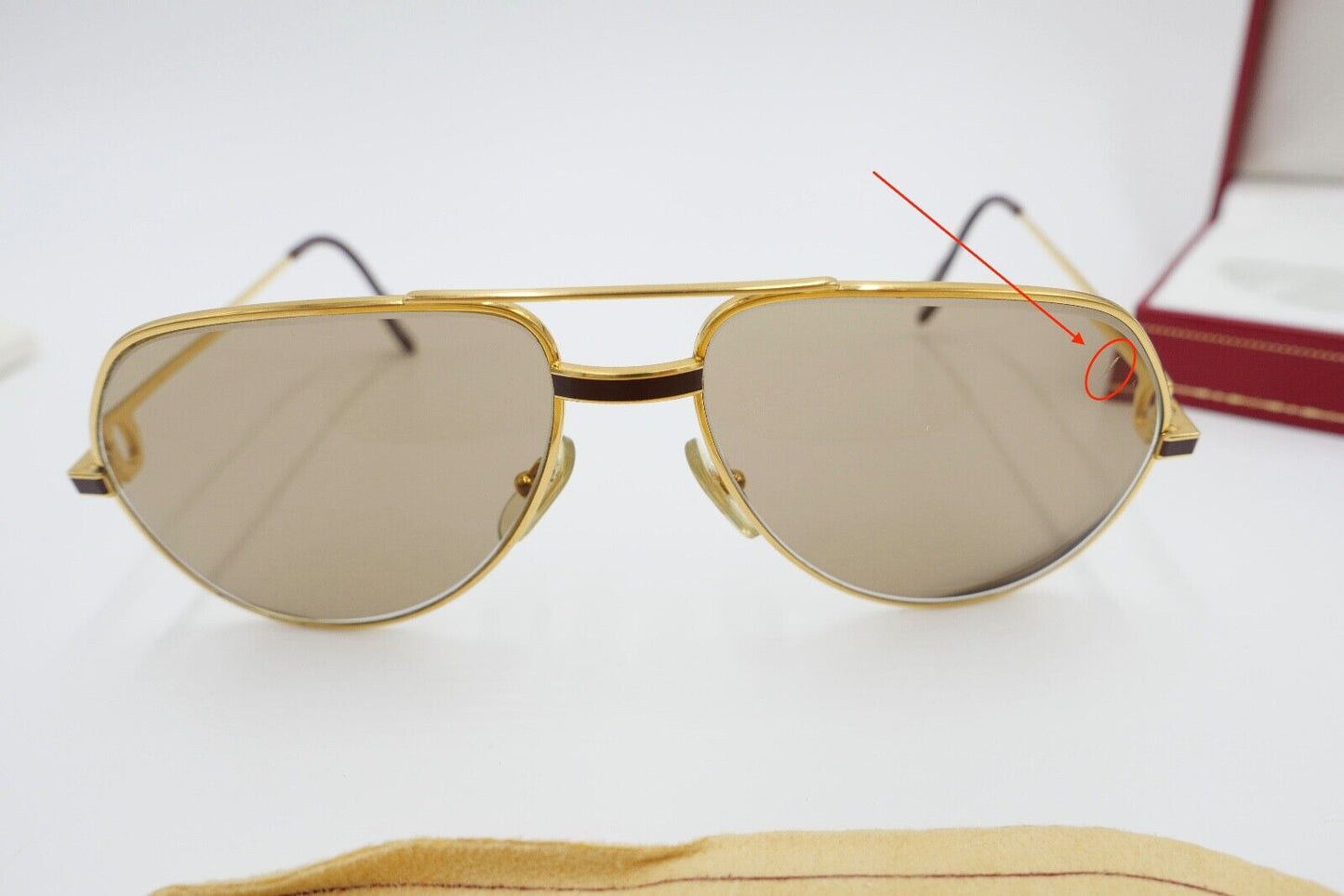 Must de Cartier VENDOME LAQUE 140 59/16 Sonnenbrille / Brille Gold 1980er Etui - Antikhandel-Stuttgart