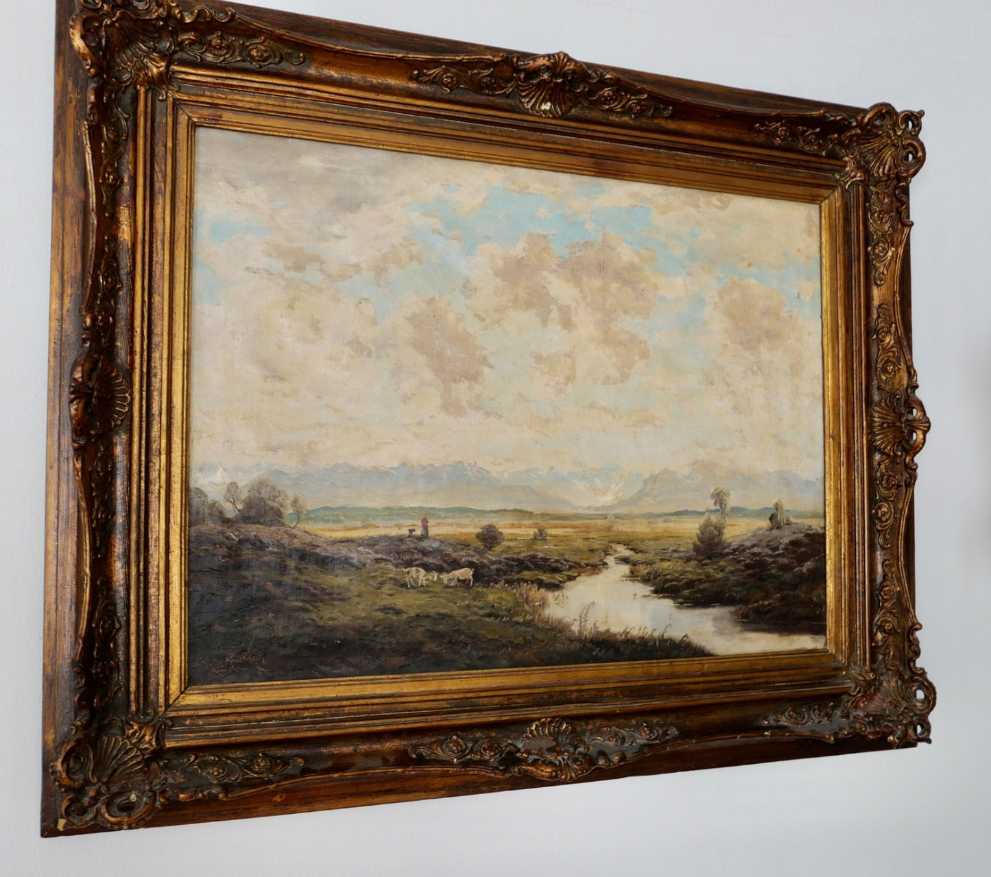 großes Ölgemälde auf Leinwand JOSEPH ROLF KNOBLOCH München 106x86 cm Landschaft