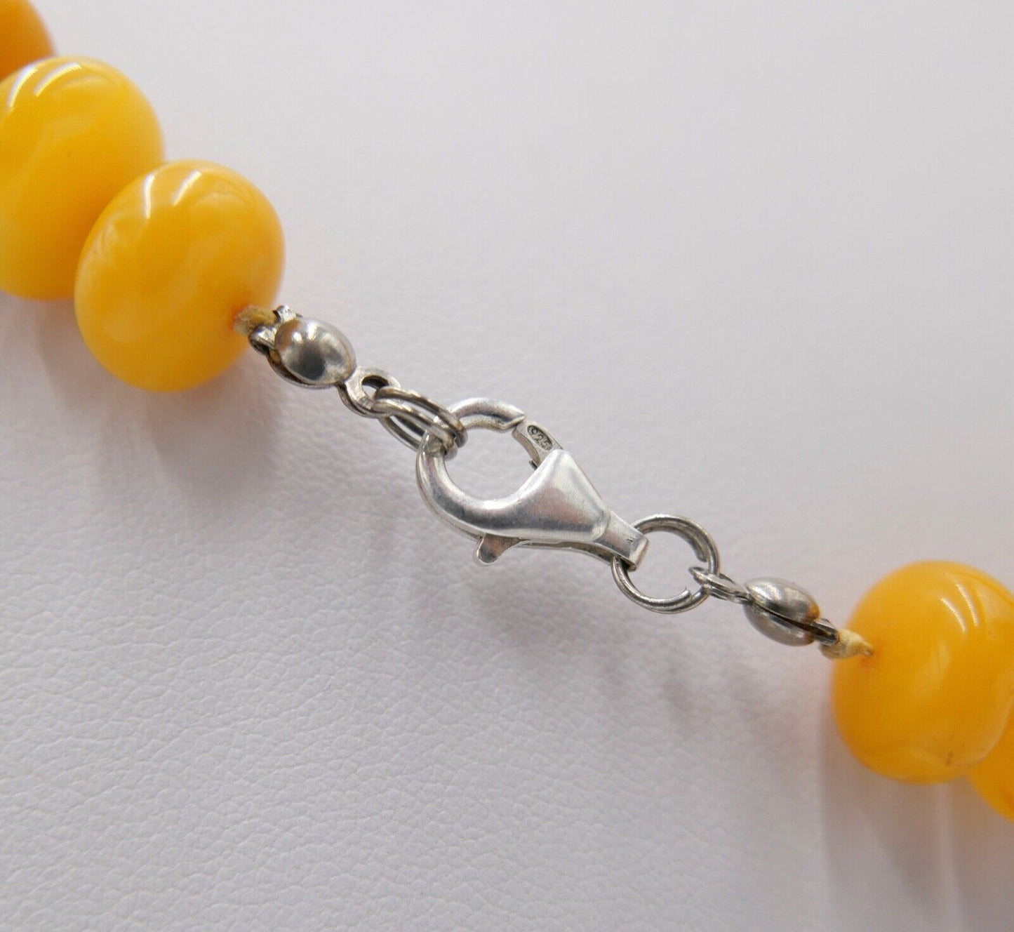 vintage XL Bernstein butterscotch Kette Halskette Collier Silber Amber 105,2 gr - Antikhandel-Stuttgart