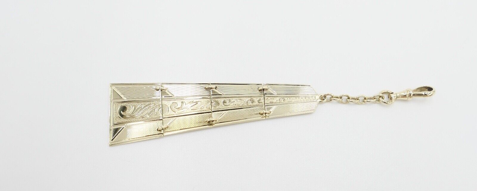 Jugendstil um 1900 antike Uhrenkette für Taschenuhr 585 / 14K Gold - Antikhandel-Stuttgart