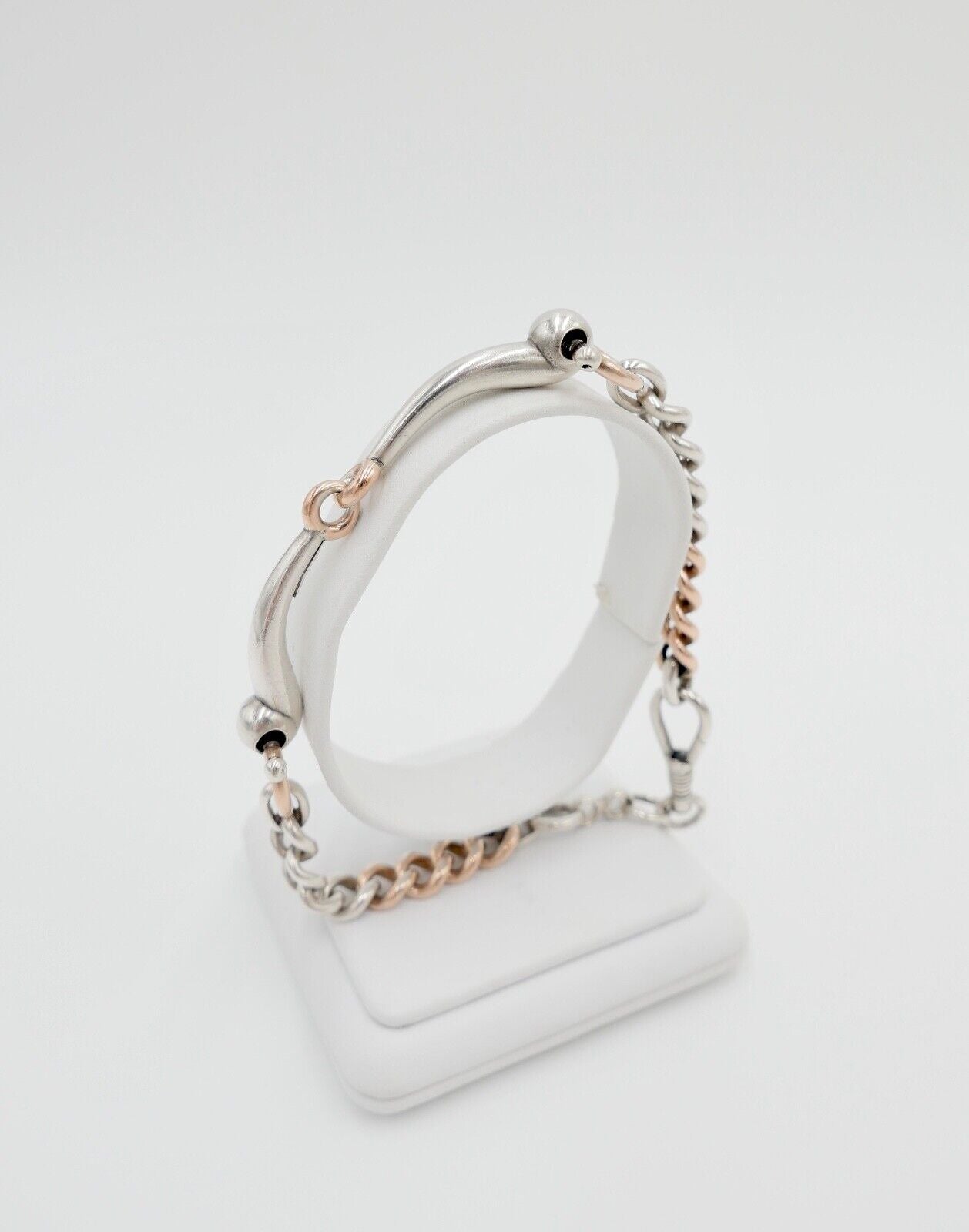 60er Jahre Pferdegebiss Armband 800 Silber vergoldet - Antikhandel-Stuttgart