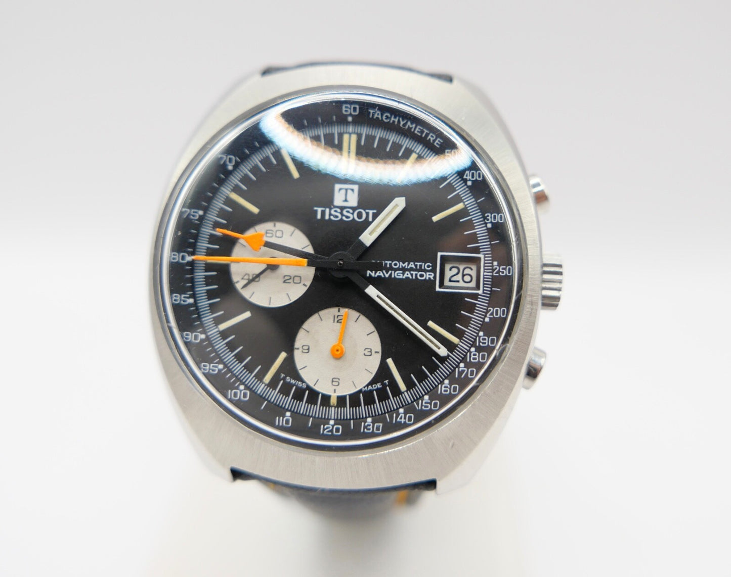 TISSOT 45501 Chronograph 39mm Herren Cal. 2170 Armbanduhr Panda ZB Lederarmband