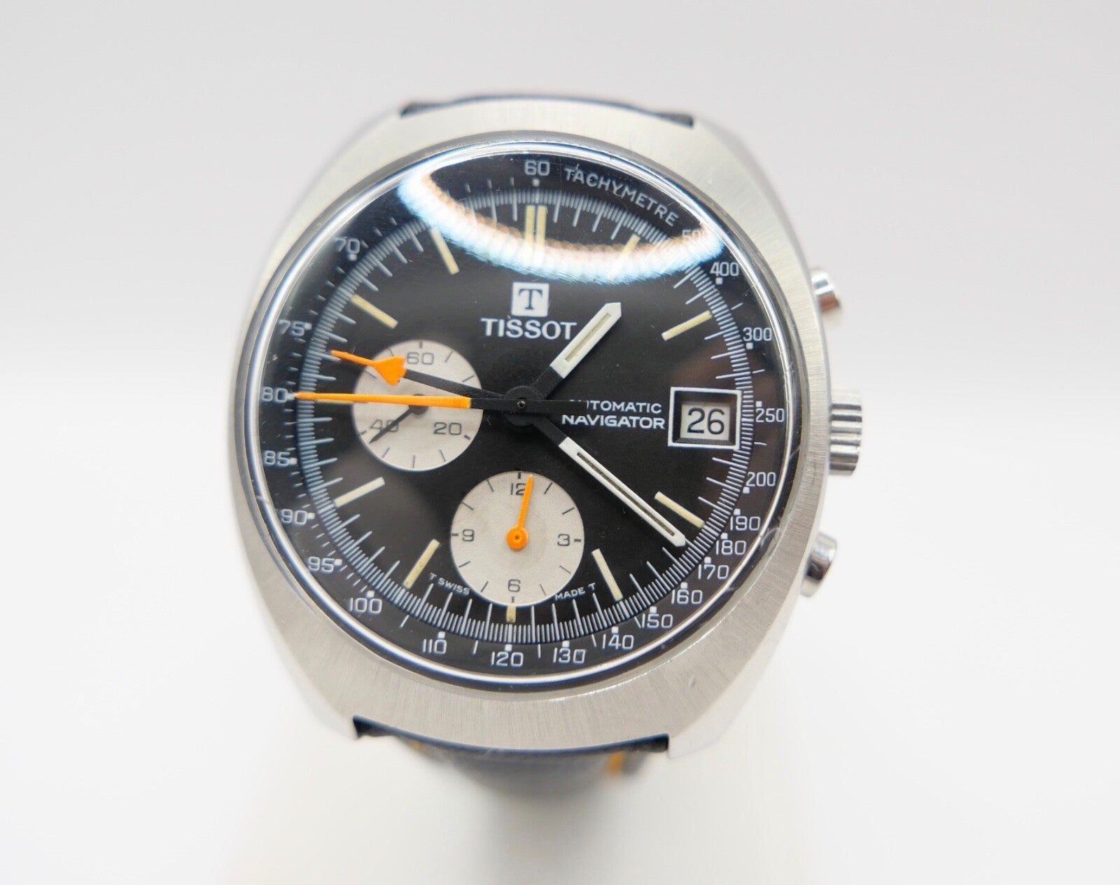 TISSOT 45501 Chronograph 39mm Herren Cal. 2170 Armbanduhr Panda ZB Lederarmband