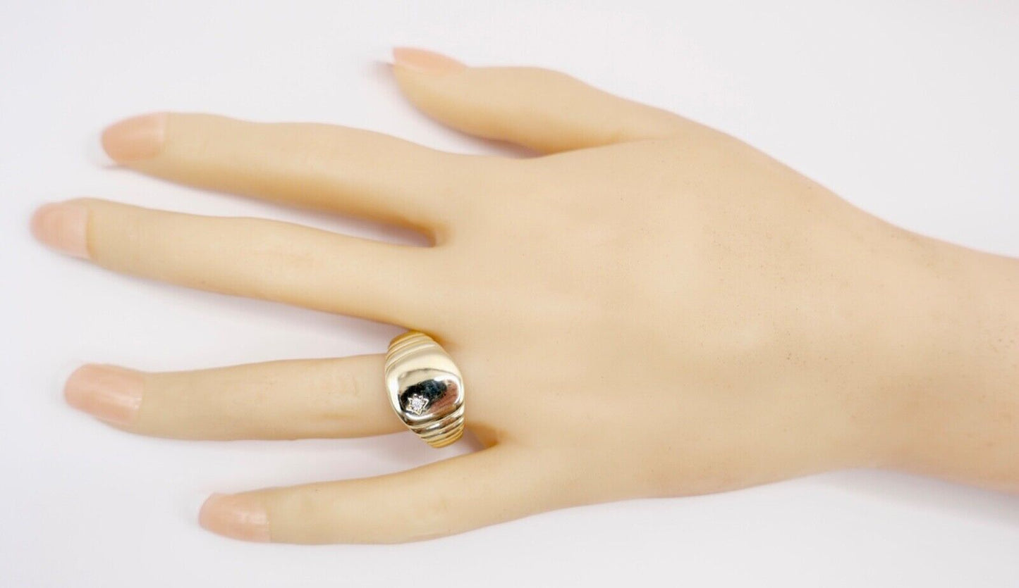 FAVORI Herren Siegel Ring Gelbgold 585 / 14K Gr. 62 mit Diamant / Brillant 80er - Antikhandel-Stuttgart