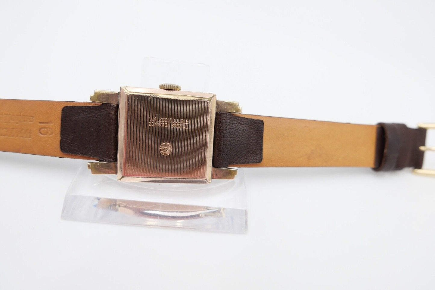 vintage 30er Jahre / sehr seltene LACO Carree Herrenuhr Cal. 526 vergoldet - Antikhandel-Stuttgart