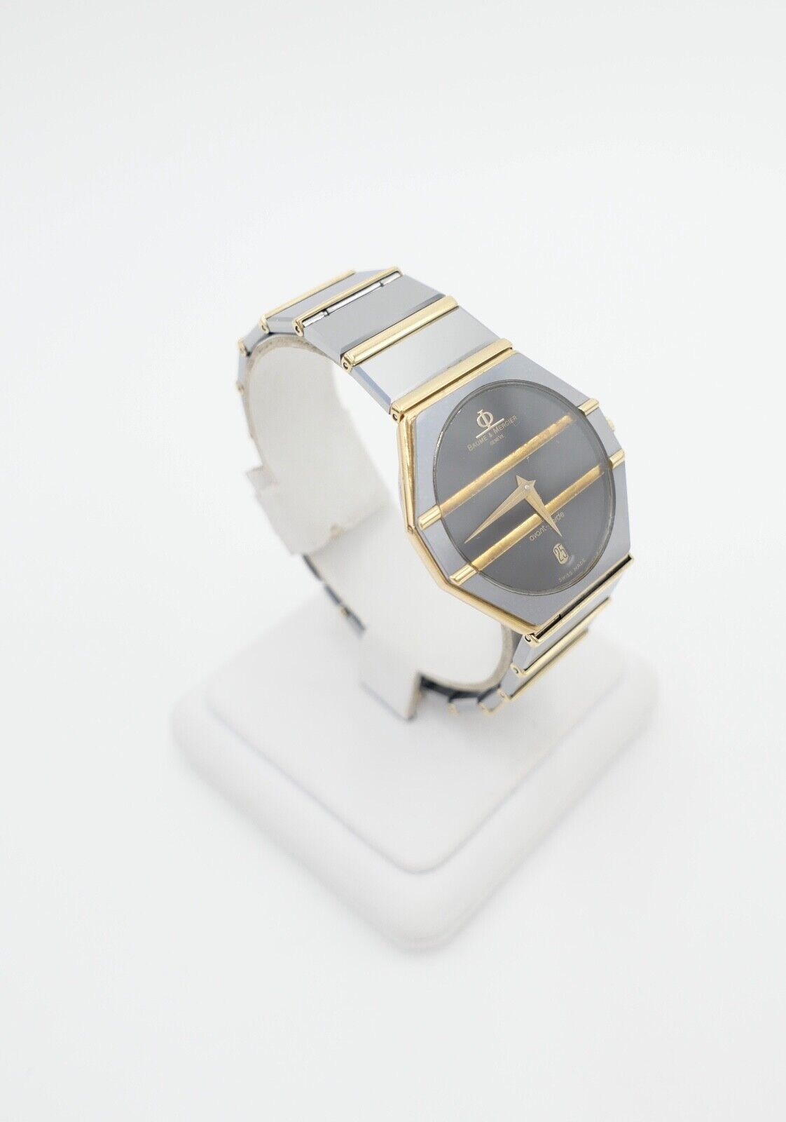 Baume & Mercier 32mm Avant-Garde 5138038 1830 Gold / Wolfram Herren Uhr 18K 80er - Antikhandel-Stuttgart
