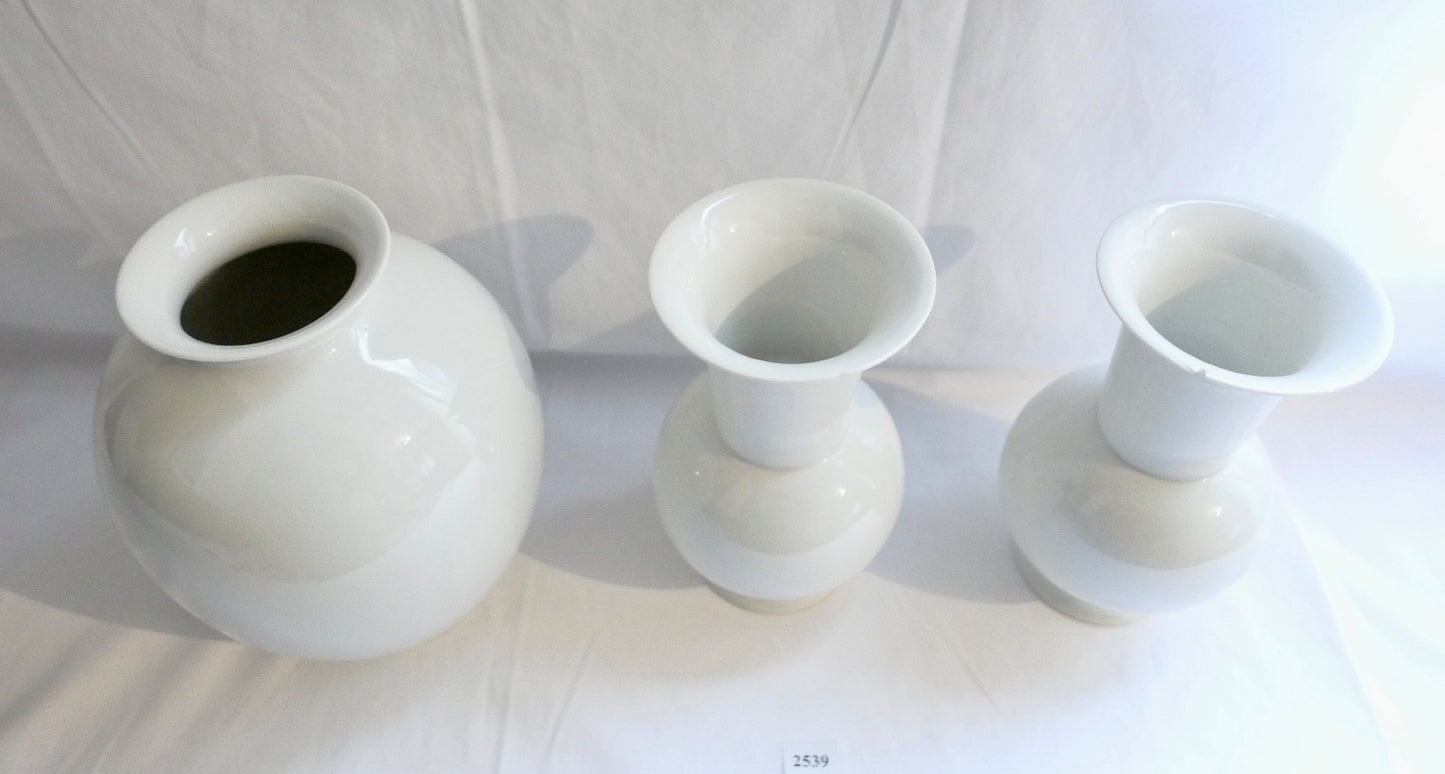 3x Ludwigsburg Porzellan Vasen Vase in weiß