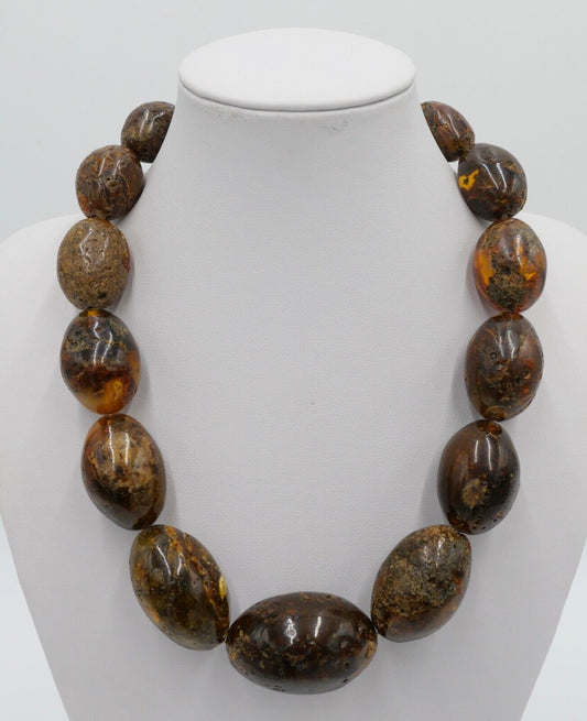 vintage alt XXL Bernstein Kette Halskette Collier Amber 115,6 gr - Antikhandel-Stuttgart
