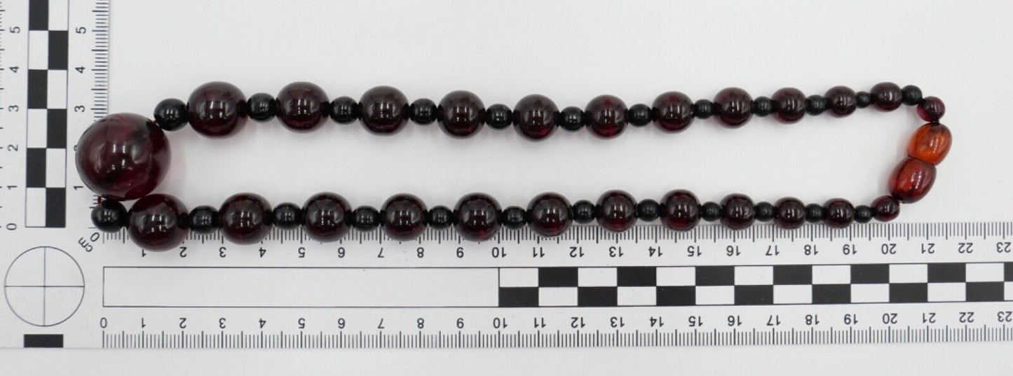 1920er Jahre Cherry Bakelit Rot Kugel bakelite Kette 44 cm - Antikhandel-Stuttgart