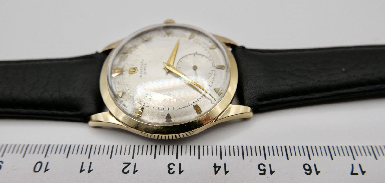 1950er Universal Geneve Herrenuhr Cal. 330 Handaufzug neues Lederarmband