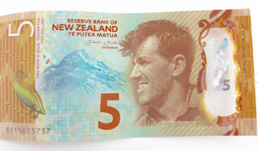 NEW ZEALAND 5 Dollar 2015 Money Reserve Bank NEUwertig Banknote - Antikhandel-Stuttgart