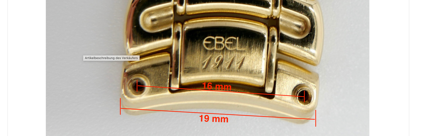 EBEL 1911 Uhrenarmband 887902 Faltschließe 750 18K Gold 101,4 Gramm