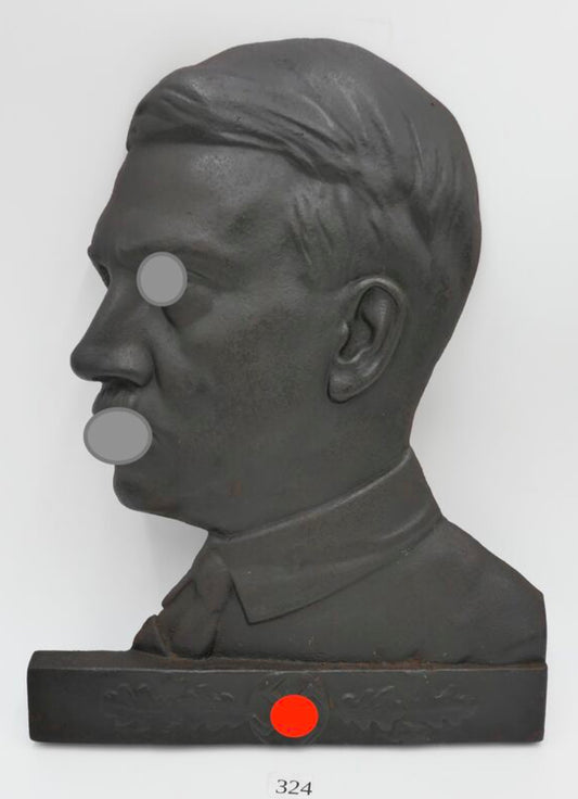 Gusseisen Relief Adolf Hitler 30er Jahre HK Eichnlaub - Antikhandel-Stuttgart