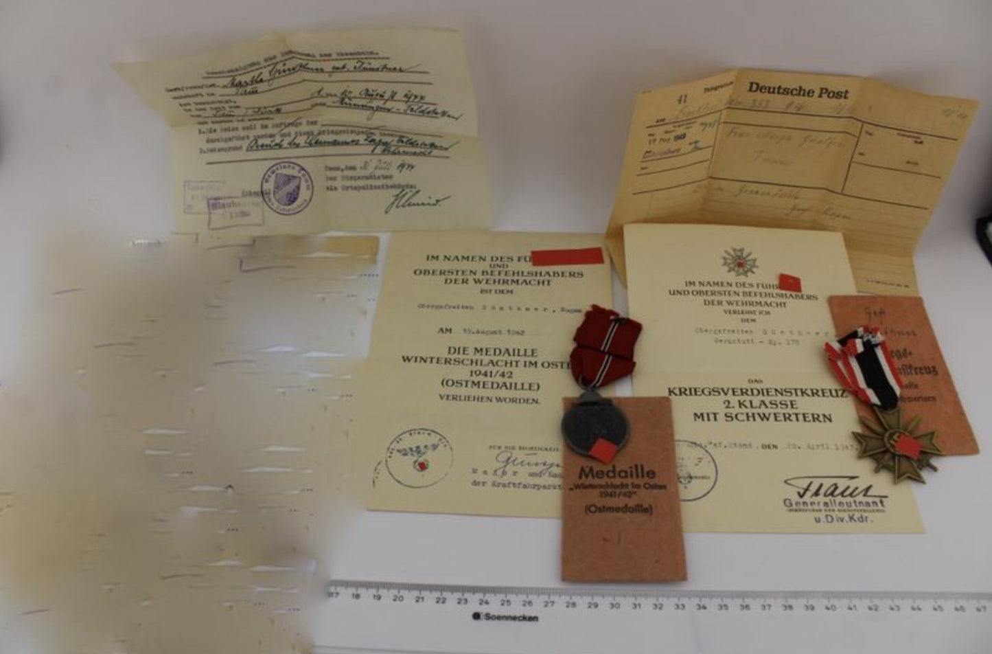 Obergefreiter Winterschlacht KVK Urkundengruppe Orden - Antikhandel-Stuttgart