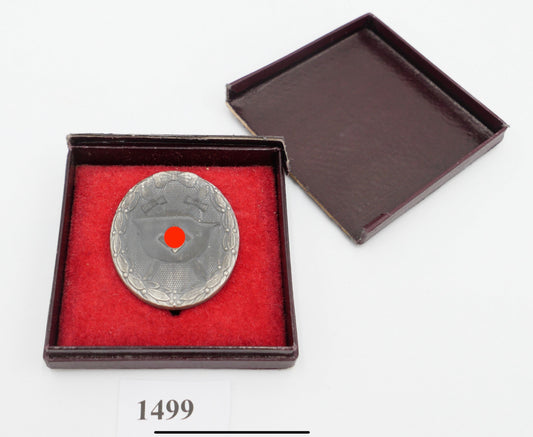Verwundetenabzeichen Silber massiv original Etui - Antikhandel-Stuttgart