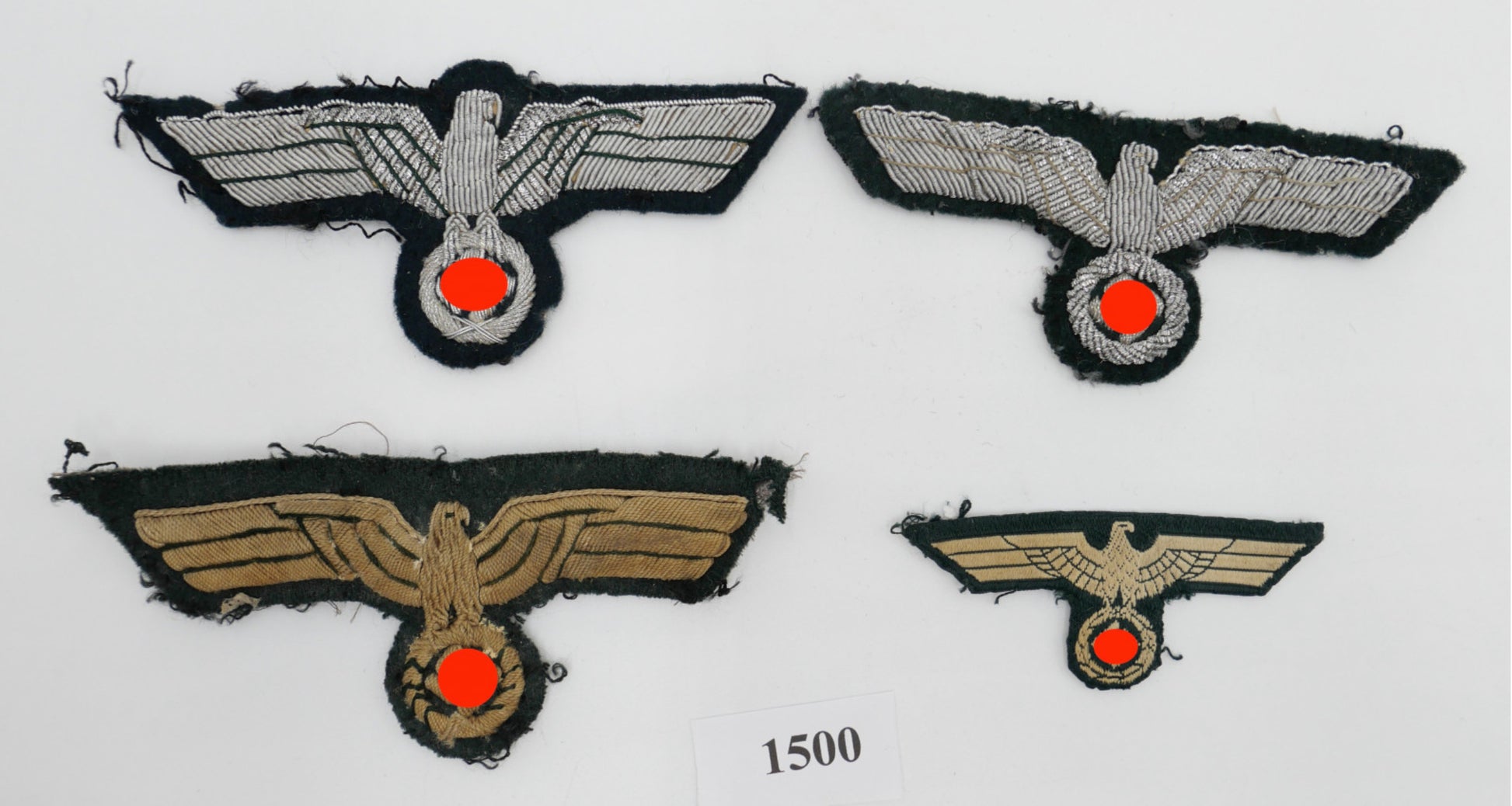 Konvolut 4 Stück Brustadler Adler gestickt Uniform WK 2 - Antikhandel-Stuttgart