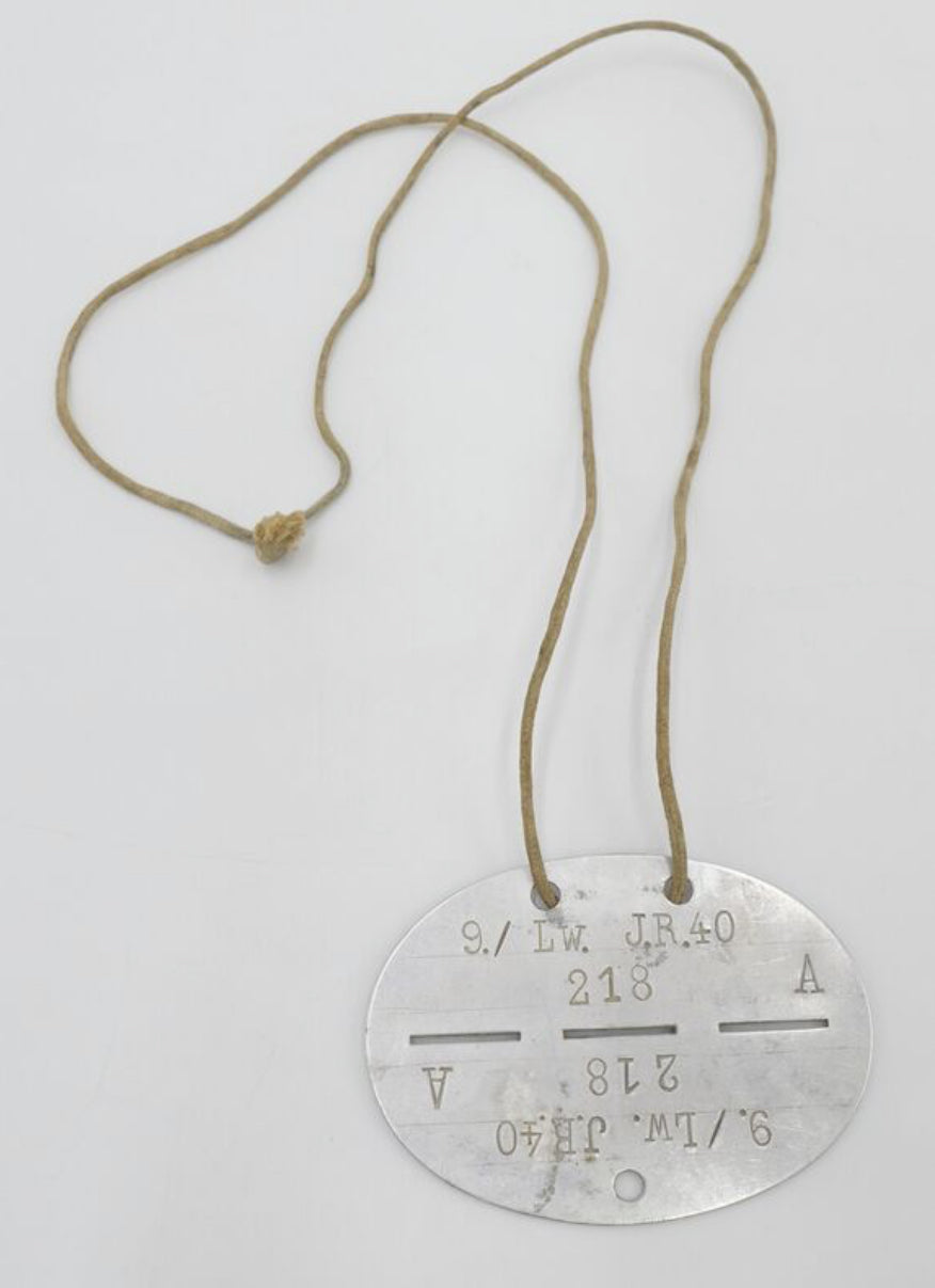 Erkennungsmarke 2. WK Luftwaffe 9./LW J.R.40 218 A - Antikhandel-Stuttgart