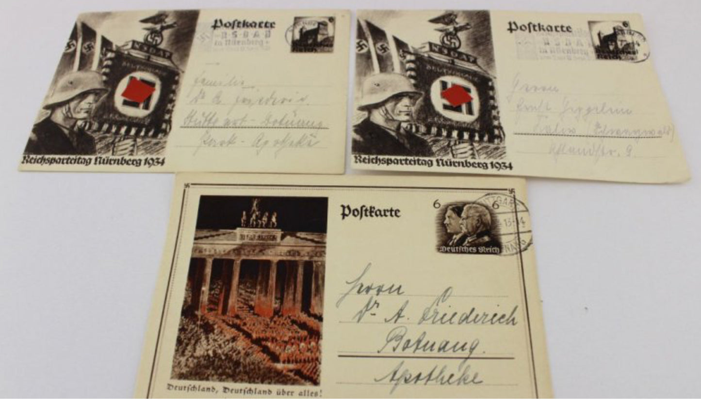 3x Ansichtskarten Postkarten 3.Reich 1933 1934 Nürnberg - Antikhandel-Stuttgart
