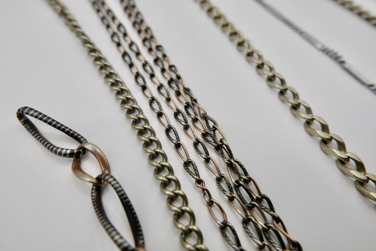 10 Antike Taschenuhr Kette watch Chain Silber versilbert Metall L&F Doppeladler