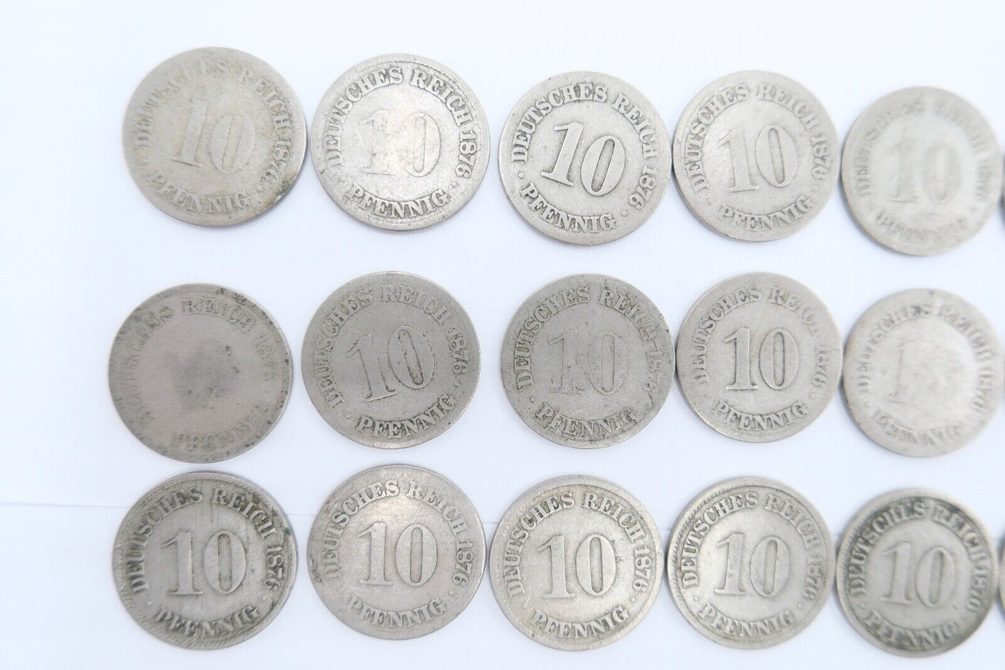 63x 10 Reichspfennig  1873 1875 1876 1888 Jäger J.4 s-ss