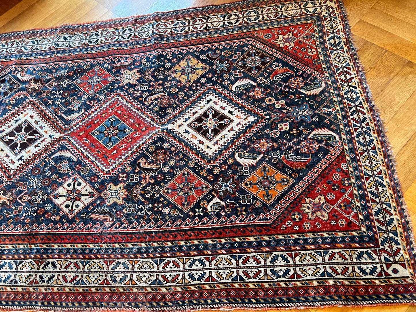 Qashqai alter Orientteppich Perserteppich old carpet 210x128 cm