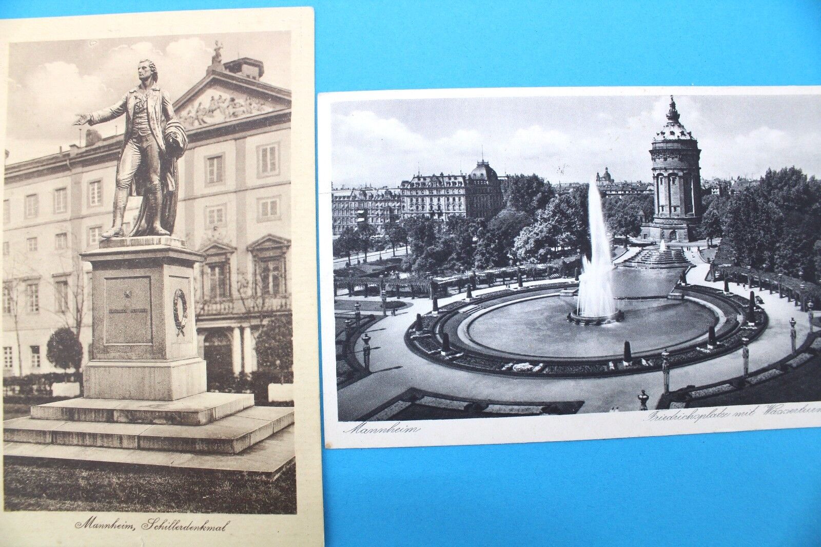 2 seltene alte Ansicht Postkarten MANNHEIM Lot postcards old German Wasserturm 