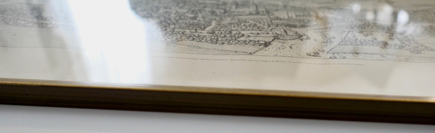 STUTTGART 1592 Jonathan Sauter Historische Stadtansicht Reproduktion aus 1934