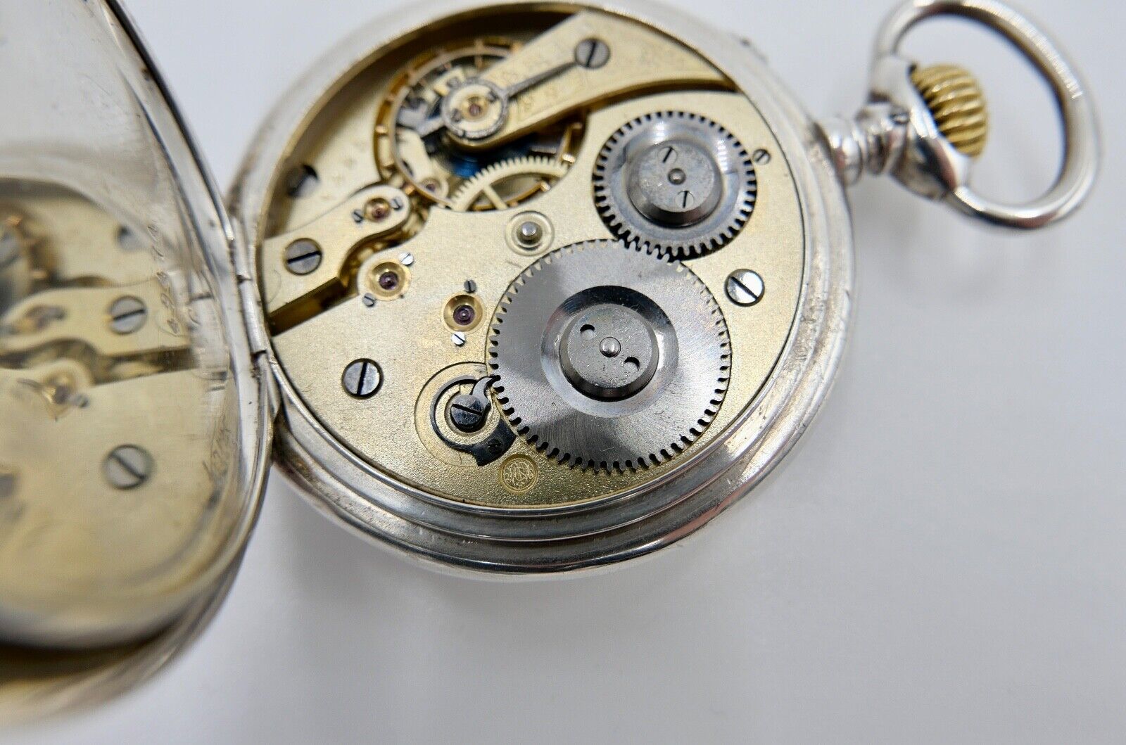 antike IWC Taschenuhr 800 Silber pocket watch Ø 49mm um 1889