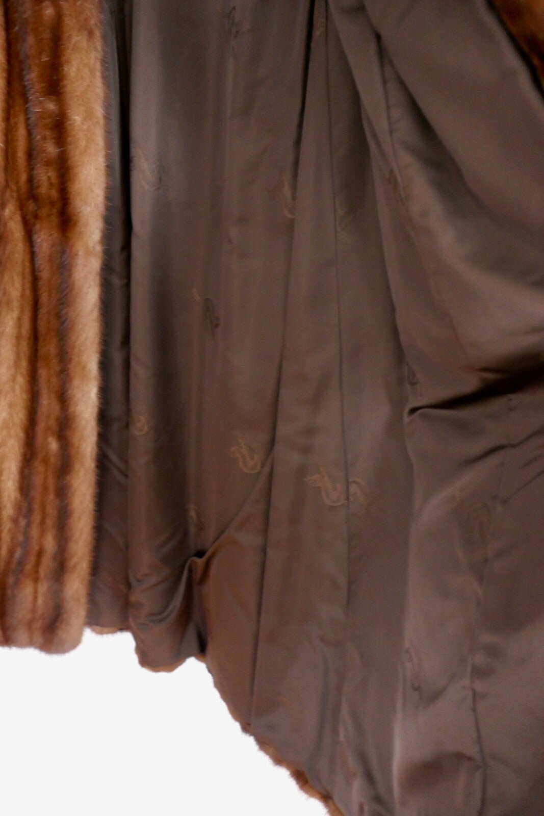 Nerz Pelz Mantel coat braun Größe 40-42