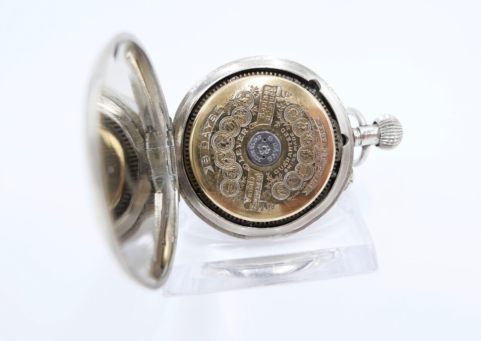 Antike Taschenuhr " CAPITAL " 8 Days pocket watch RAR selten TOP 43,5 mm