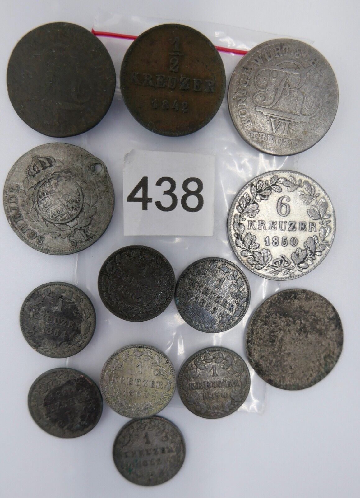 13x LOT 1/2 ,1 ,  6 Kreuzer Württemberg 1810 1825 1850 1859 1862 1865 18631864