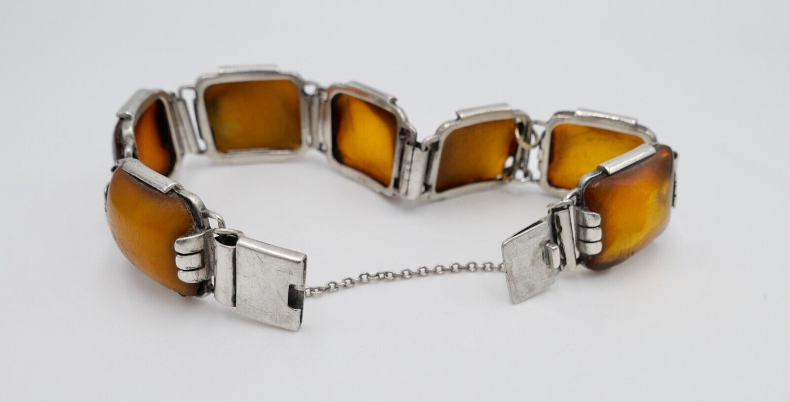 Butterscotch Armband Bernstein 835 Silber 27,9 gr silver Amber