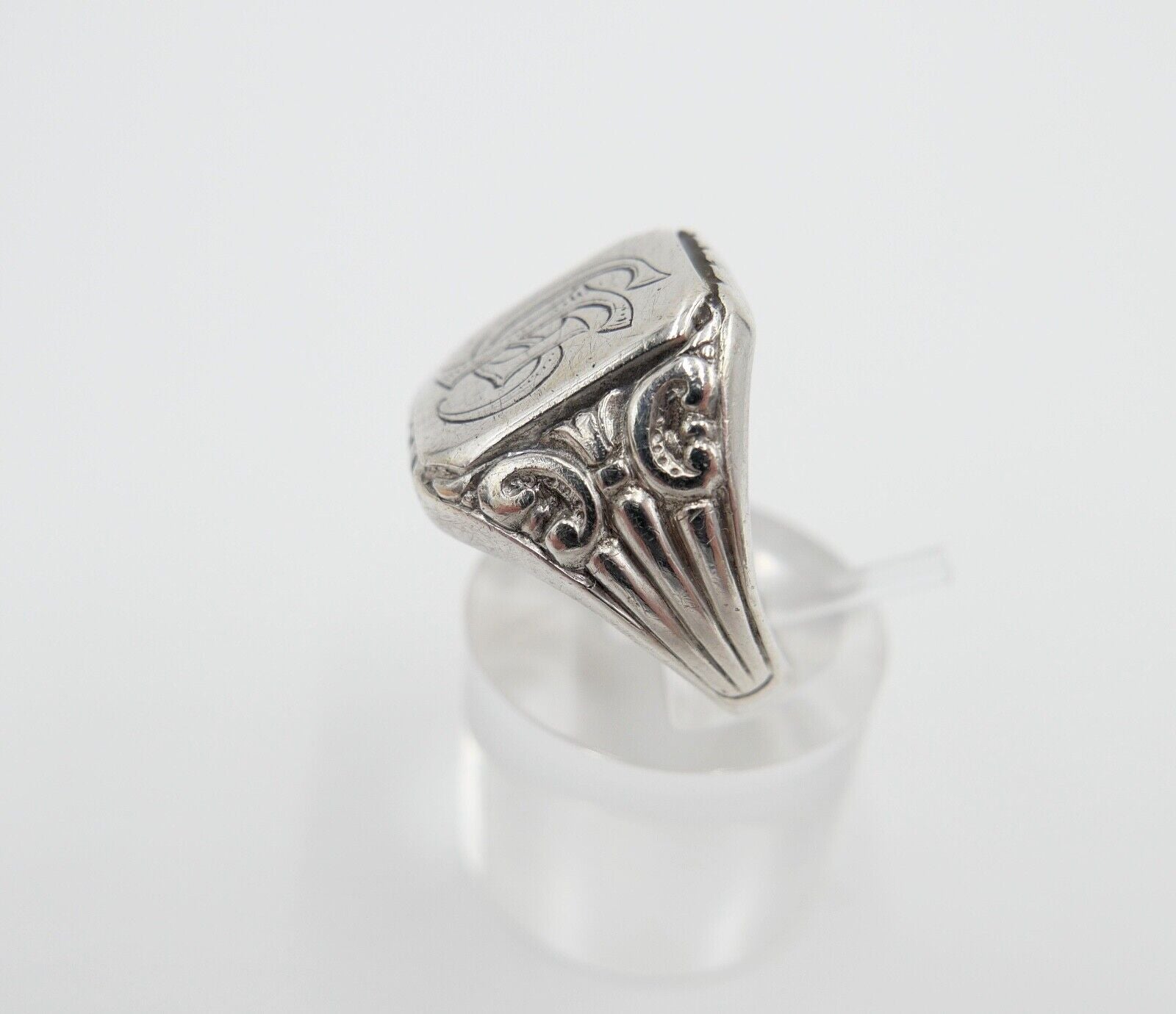 Jugendstil Siegelring Monogramm GH Herrenring Ring 835 Silber Gr. 61-62