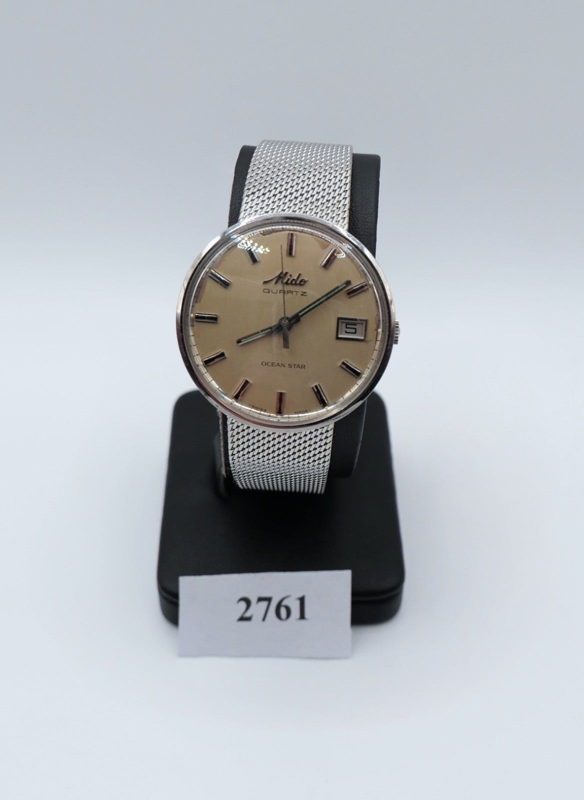 Mido Ocean Star Quartz Herren Uhr 36mm Stahl Datum Swiss Made Ref. 0581