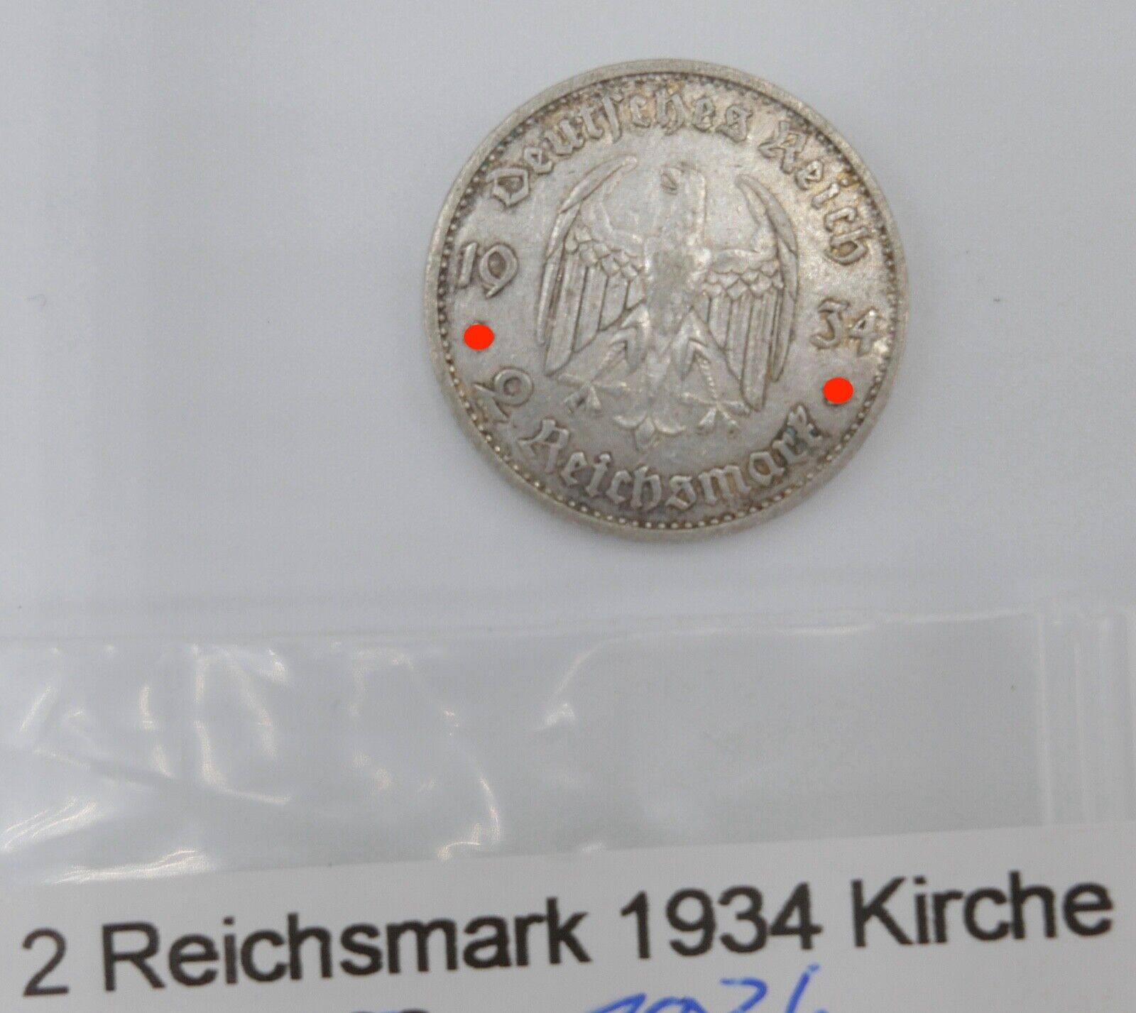 2 Reichsmark 625 Silbermünzen " 1934 G "  Jäger J. 355 Garnisonskirche Datum