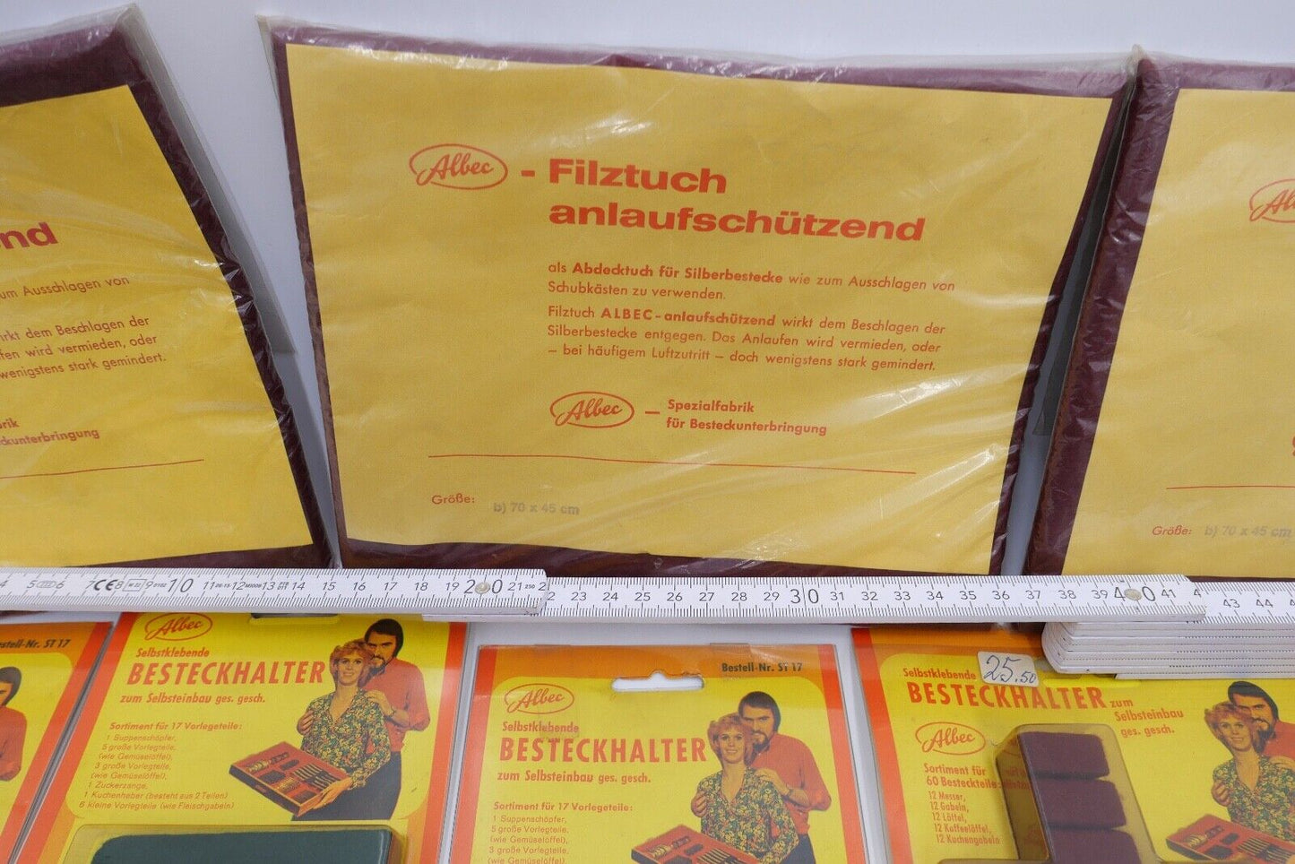 Posten Konvolut  Besteckhalter und Filz NEU in OVP Ladenauflösung ALBEC 1980er 