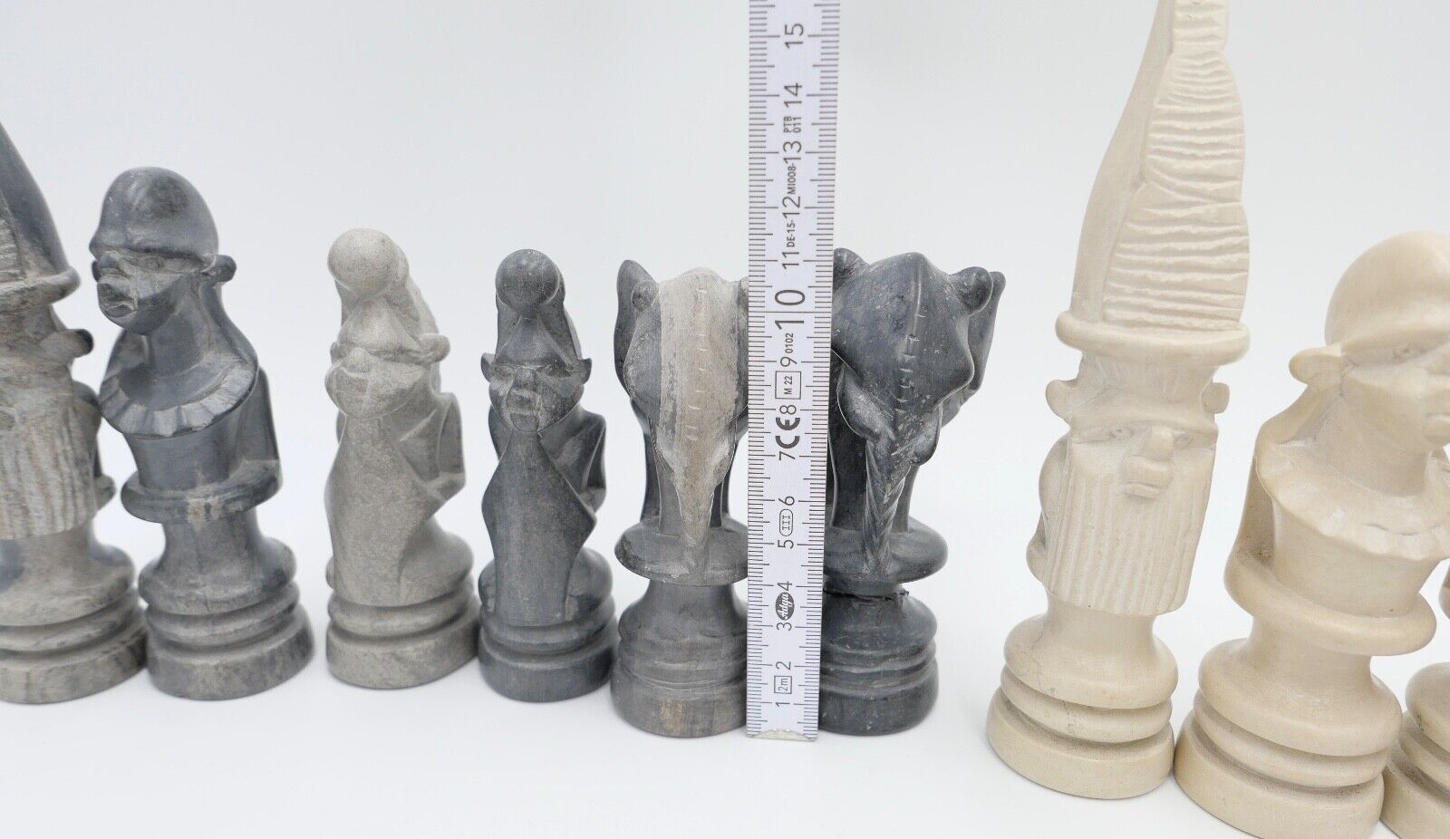 Schachfiguren aus Stein mit Afrika Motiv Figuren 32 Stück