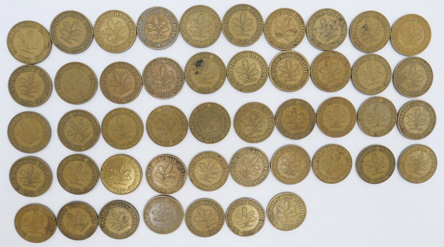 47x 10 Pfennig 1950 D F G J Jäger J. 383 s-vz