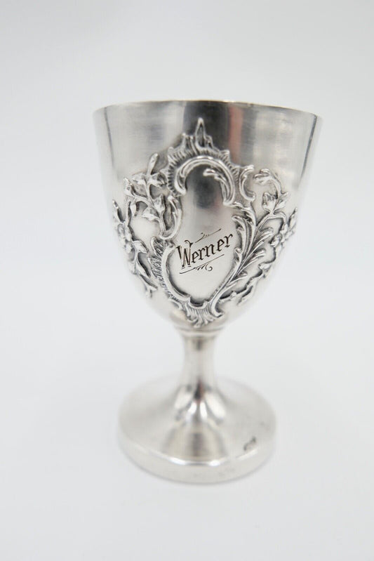 Martin Mayer 800 Silber Jugendstil um 1900 Becher Schnapsbecher Werner vergoldet