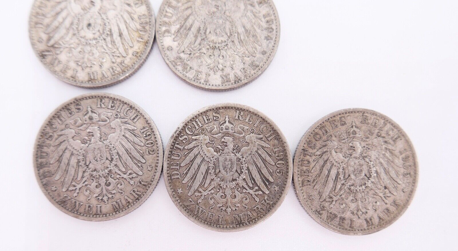 7x 2 Mark Wilhelm II Kaiser & König von Preußen Jäger J.102